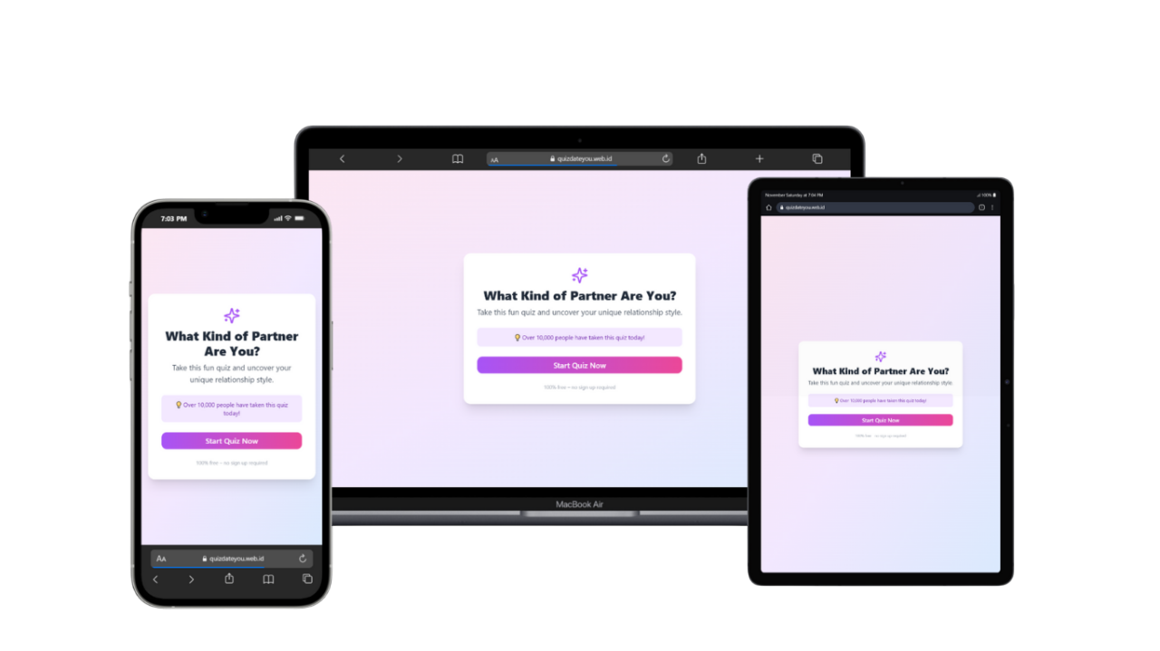 Quiz web for AdsTerra